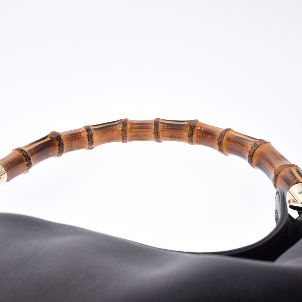 Gucci Handbag Bamboo Handle Leather Top Black - Picture 4 of 11